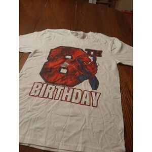 New Mens Small Marvel Siderman 8th Birthday Short Sleeve Tee T-Shirt Top NWT